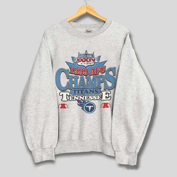 Vintage Tennessee Titans 1999 AFC Super Bowl Football Sweatshirt Retro 90s Shirt - Picture 1 of 2